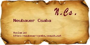 Neubauer Csaba névjegykártya